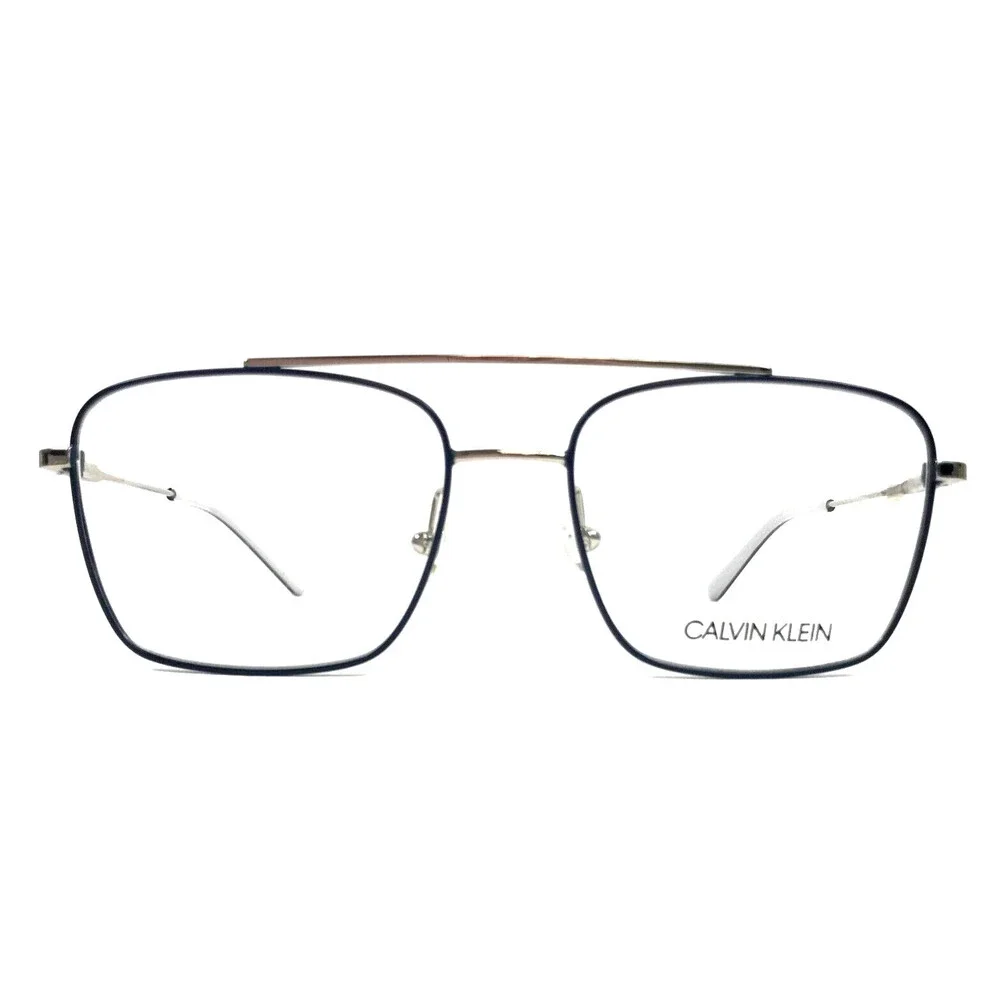 Calvin Klein Eyeglasses Frames CK19104 410 Satin Navy Gunmetal Square 53-17-140